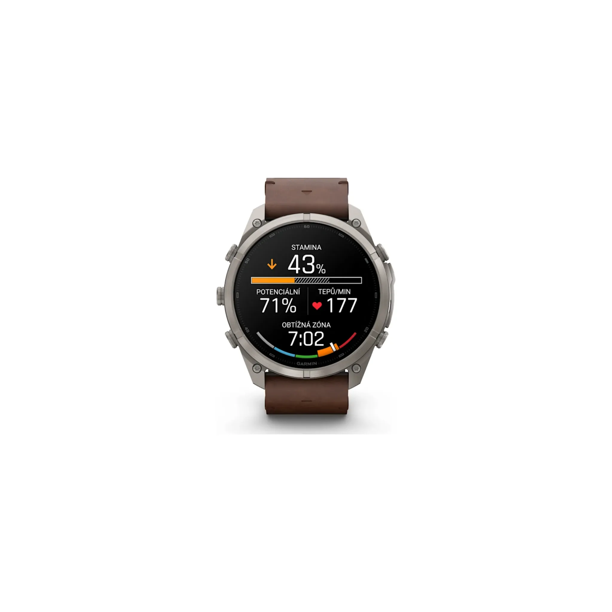 Fotografie 3 - Chytré hodinky Garmin fēnix 9 Pro 51 mm inReach Titanium/Walnut Leather Band