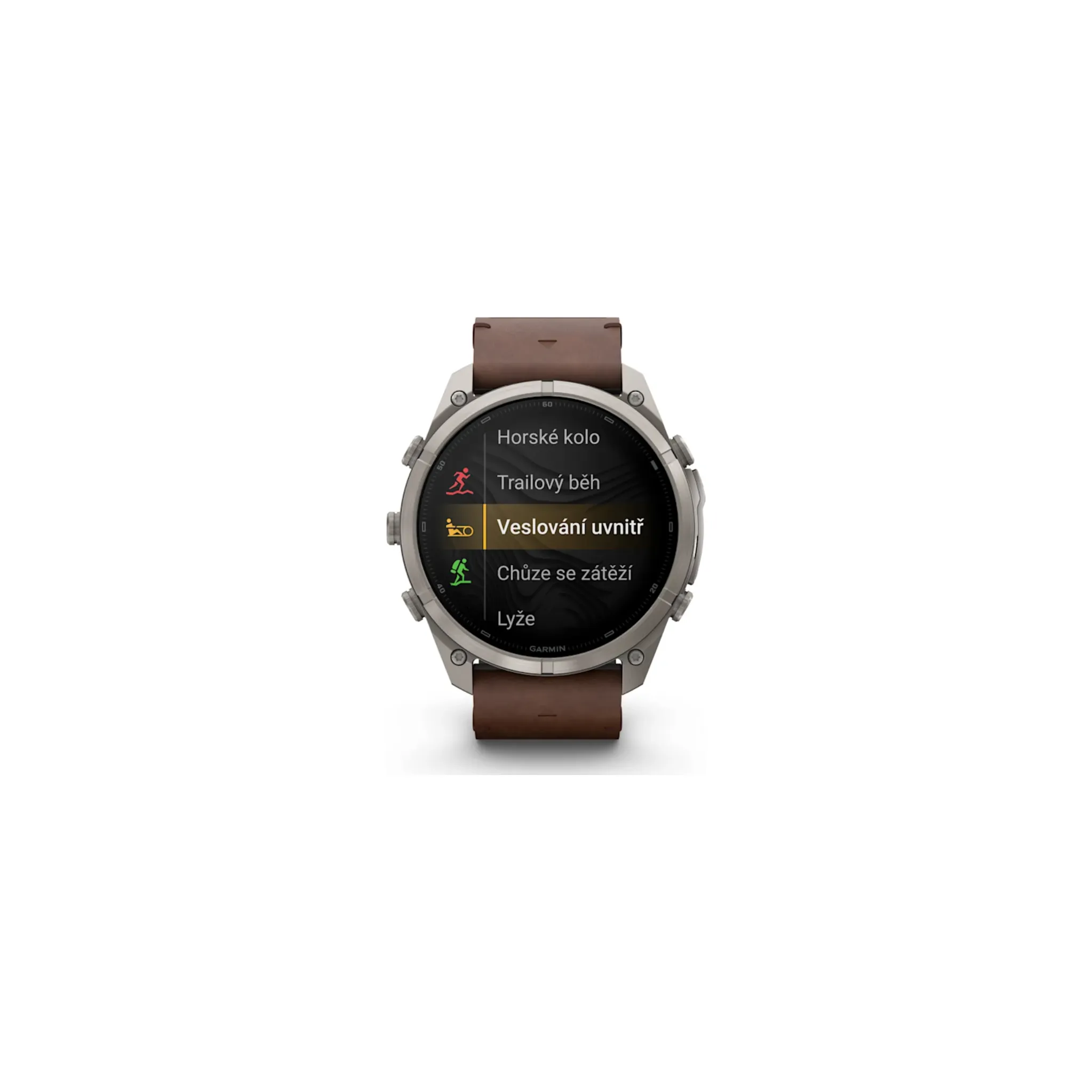 Fotografie 5 - Chytré hodinky Garmin fēnix 9 Pro 51 mm inReach Titanium/Walnut Leather Band