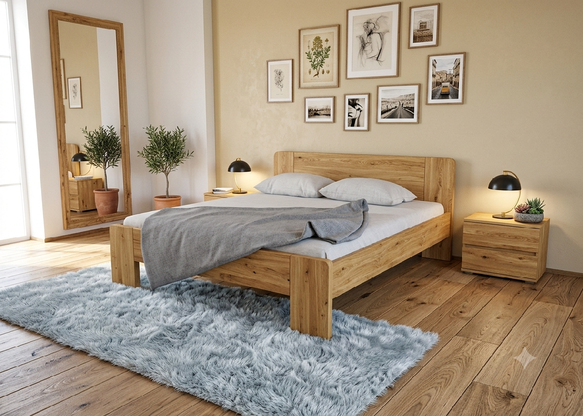 LUCATEC postel DANIEL Materiál: jádrový buk olej TEAK, Rozměr ložné plochy: 120/200