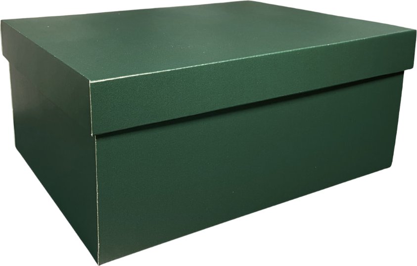 Dárková krabice s víkem 350x250x150 mm, tmavě zelená