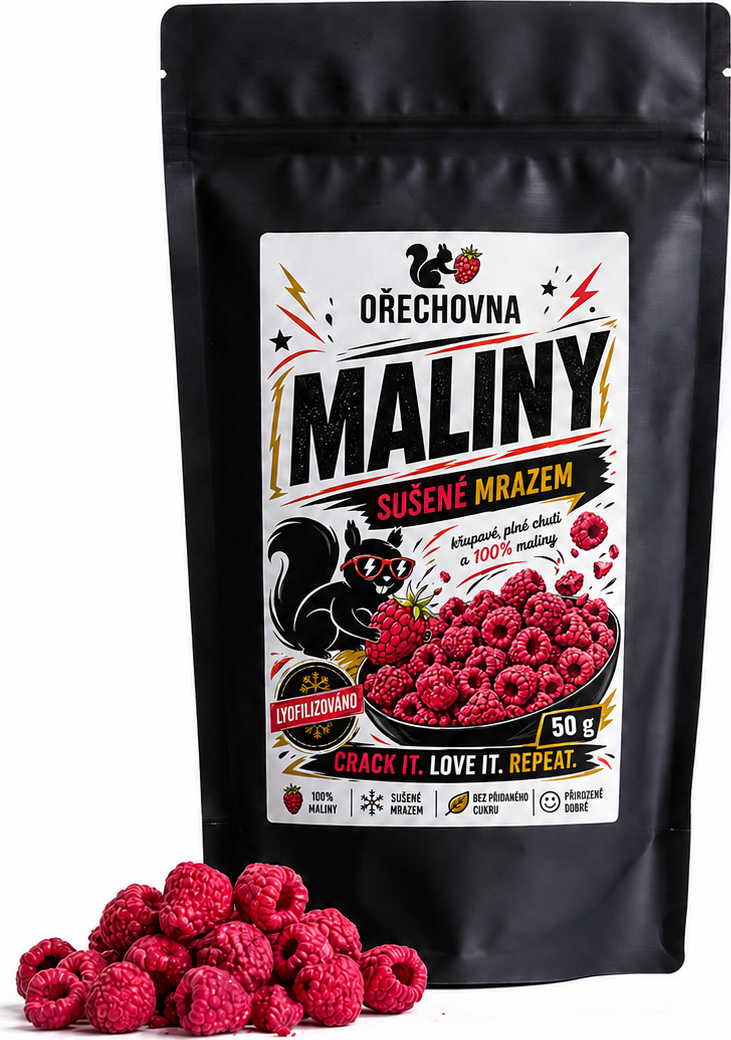 Ořechovna Lyofilizované maliny celé – mrazem sušené (100g)