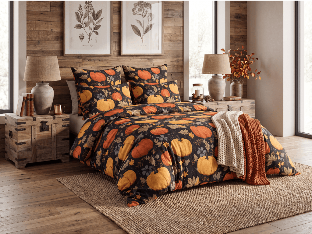 Povlečení z mikrovlákna ORANGE PUMPKINS barevné Rozměr povlečení: 70 x 90 cm | 140 x 200 cm