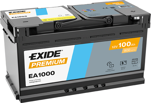 Autobaterie EXIDE Premium 100 Ah, 12 V, 900 A, EA1000 EA1000