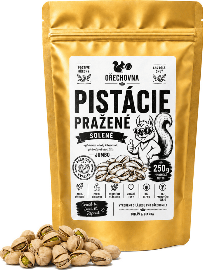 Pražené solené pistácie Jumbo 250 g