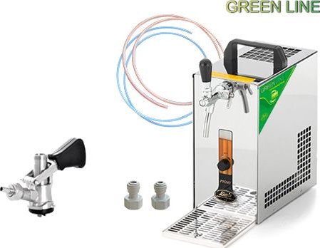 Lindr Výčepní zařízení PYGMY 20/K New s kompresorem, Bajonet SET01601 Green Line (Lindr SET01601 Pivní chlazení 20 K, výčep stolní Lindr s vestavěným kompresorem a s naražečem Bajonet, Green Line)