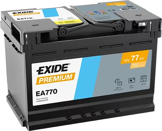 Autobaterie EXIDE Premium 77 Ah, 12 V, 760 A, EA770 EA770