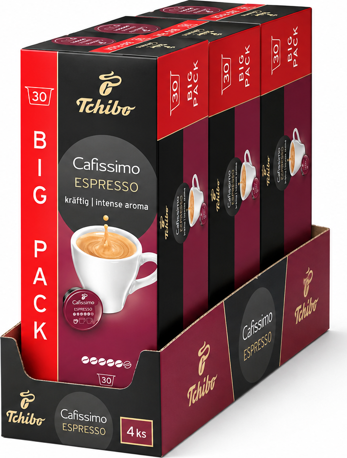 Tchibo Cafissimo Espresso silné 4x30 kapslí - VÝHODNÉ BALENÍ - výhodné balení