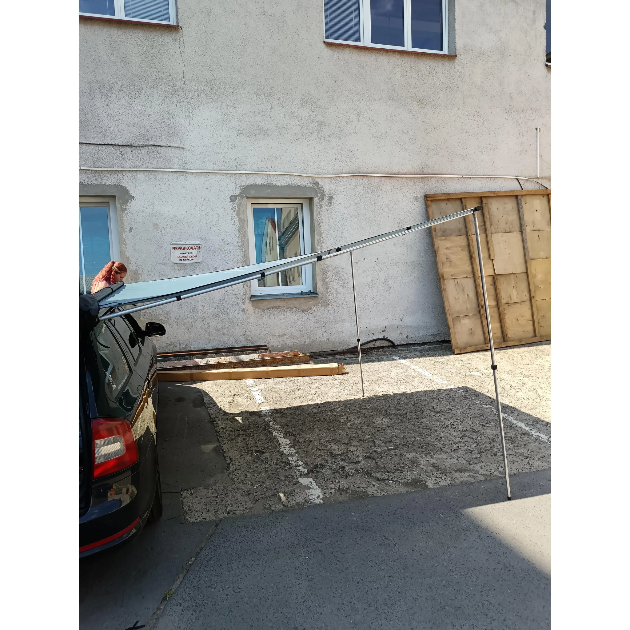 Fotografie 6 - Příslušenství ke karavanu Aroso Výsuvná markýza 200 x 250 cm šedá