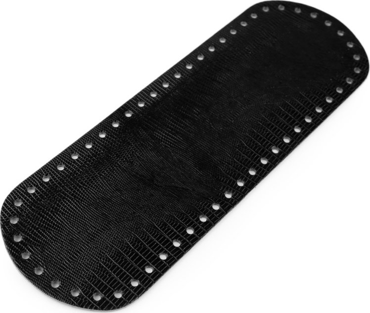 Pro Háčkování Koženkové dno na kabelku 10 x 30 cm strukturované černé