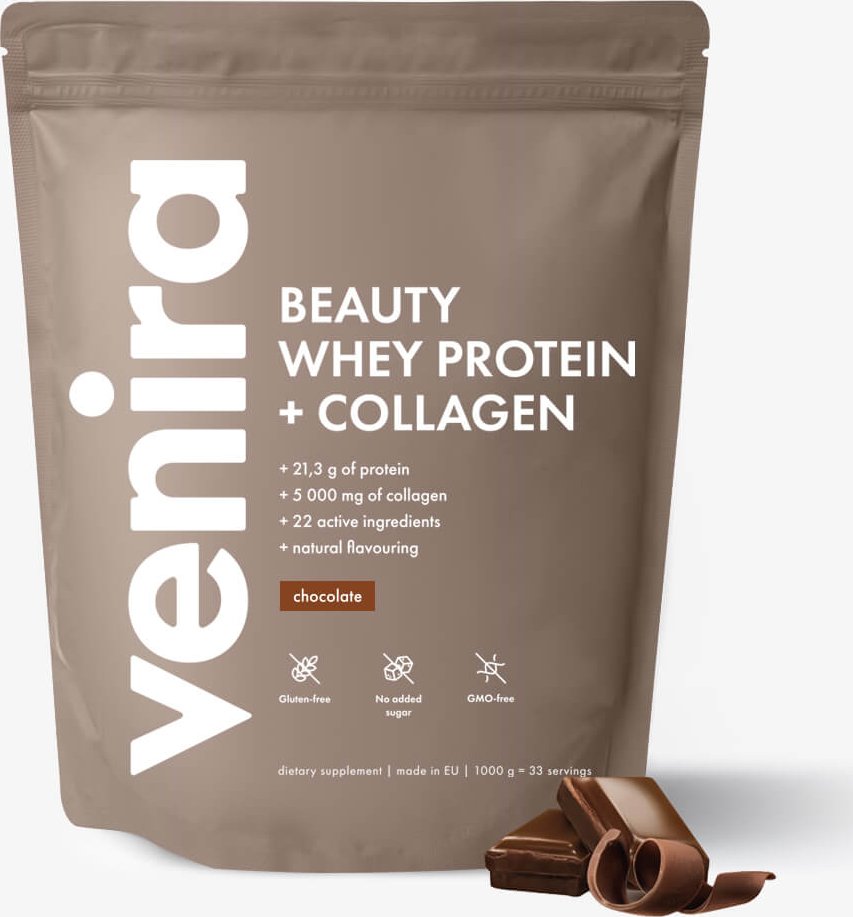 VENIRA beauty whey protein s kolagenem, čokoláda, 1000 g
