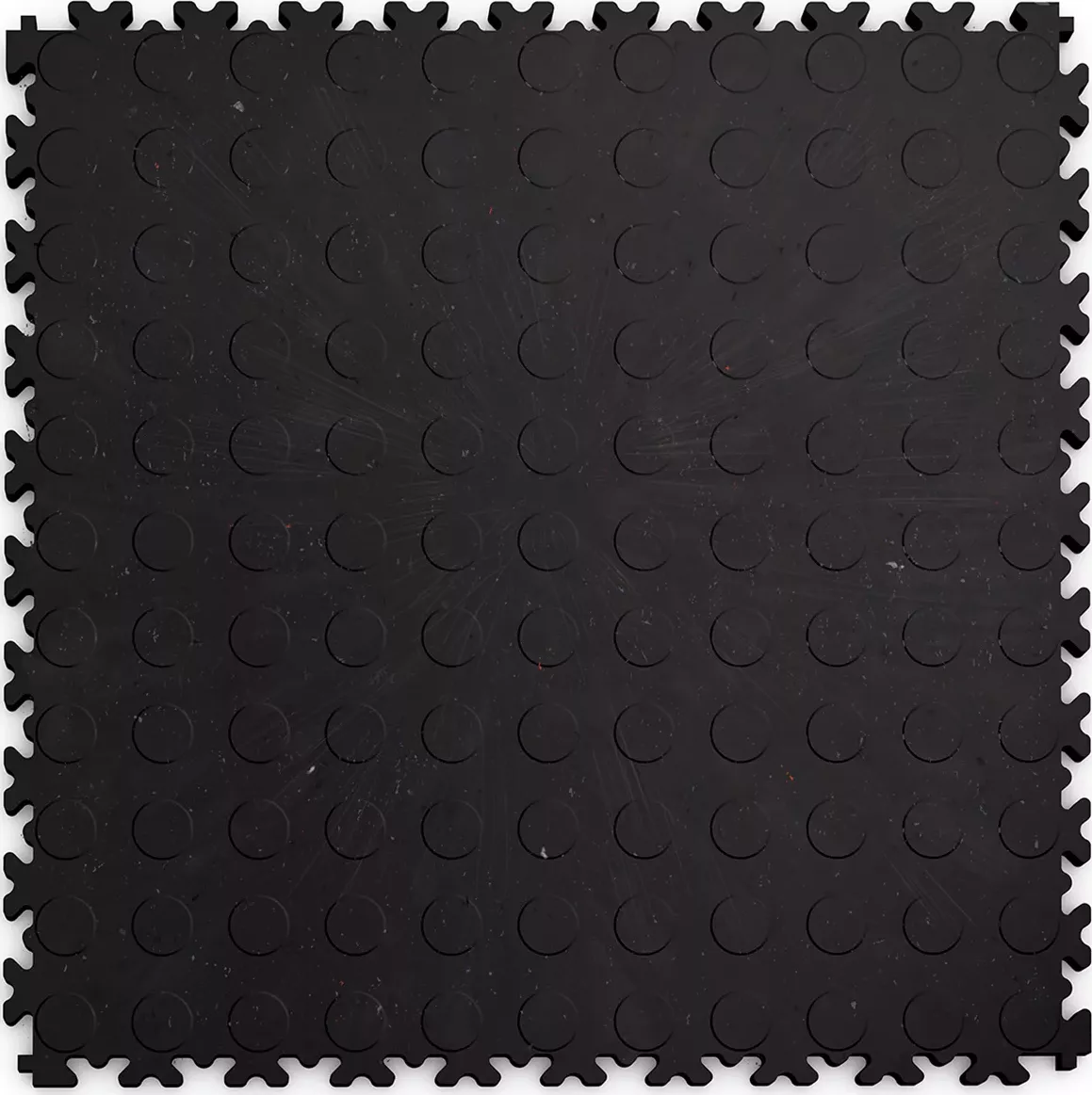 Černá plastová (PVC) zátěžová dlažba Fortelock Industry ECO (penízky) - délka 51 cm, šířka 51 cm, výška 0,7 cm - 77770760