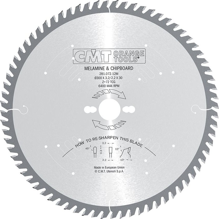 "CMT Industrial Pilový kotouč na lamino a DTD - D160x2,2 d20 Z40 HW Virutex"