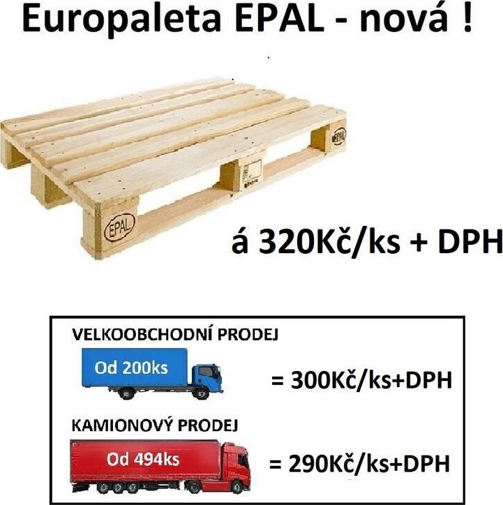 Nová europaleta - licence EPAL 1200×800 mm