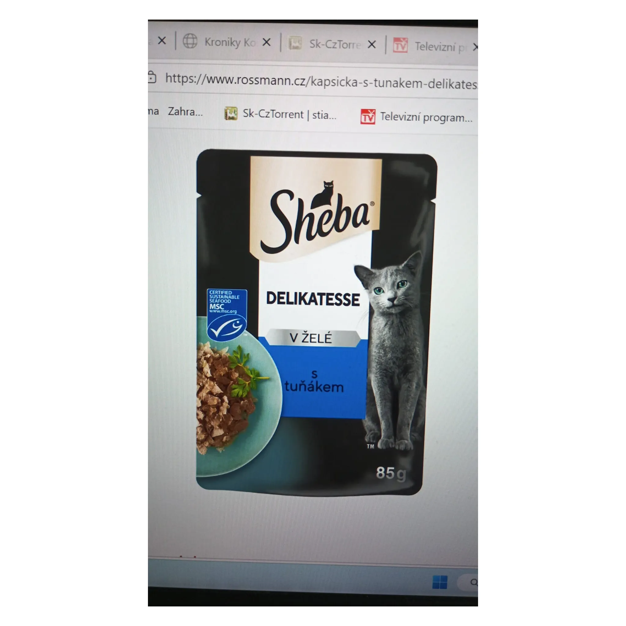 Fotografie 2 - Krmivo pro kočku Sheba Delicato kapsička tuňák v želé 85 g