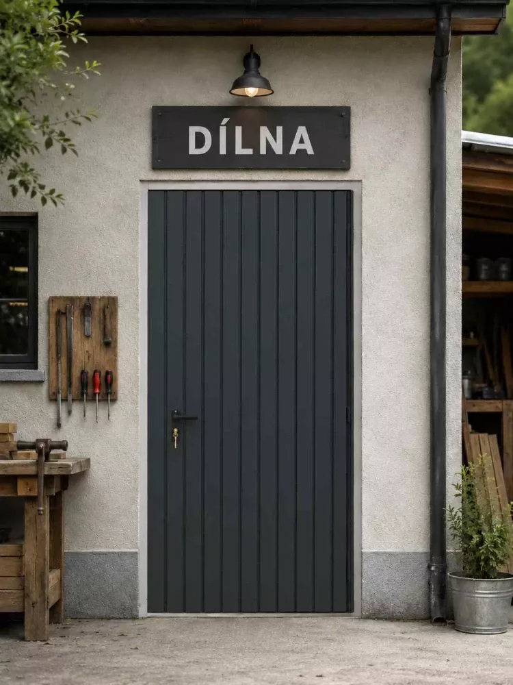 Zateplené plechové dveře 90 x 200 cm - pravé antracit RAL 7016 MAT (Zateplené plechové dveře 90 x 200 cm - pravé antracit RAL 7016 MAT)