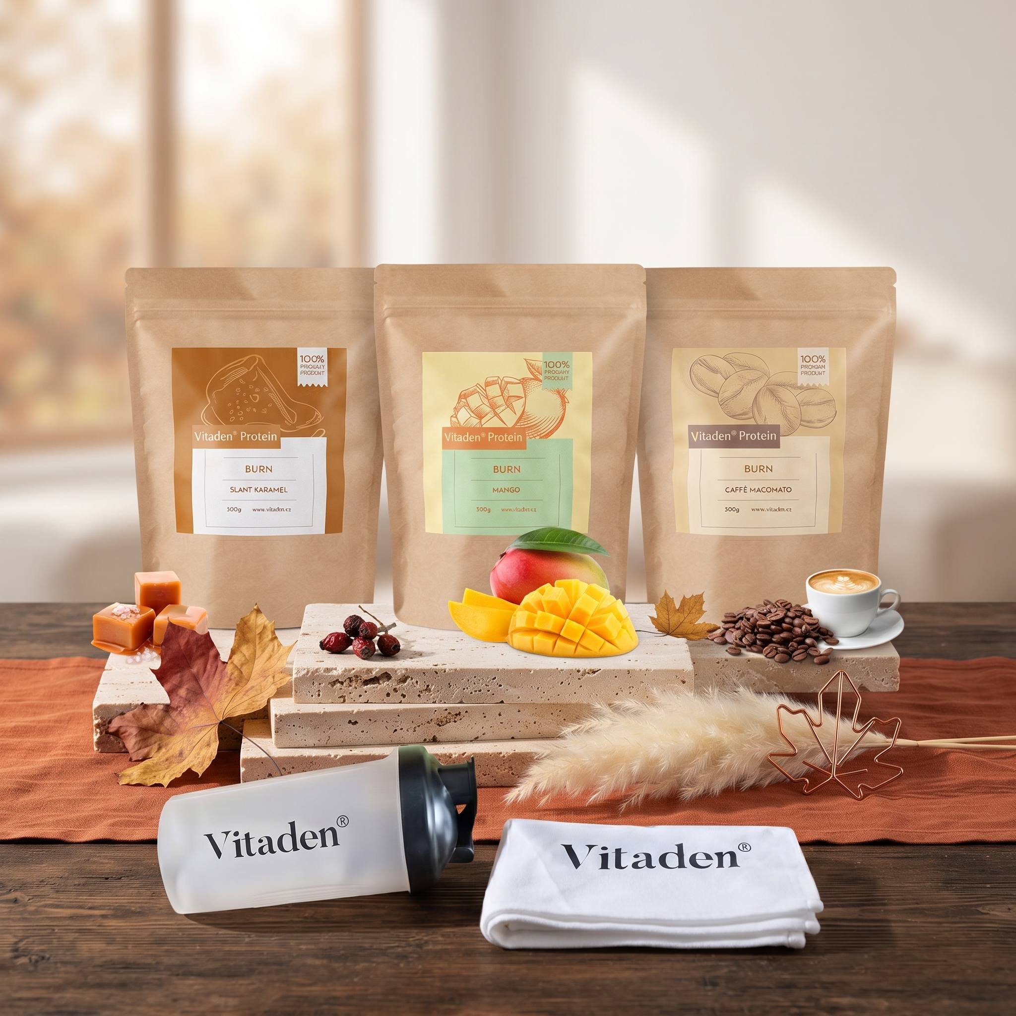 Vitaden | Protein Burn | Balíček 3 v 1 | 900 g | Příchuť: Slaný karamel