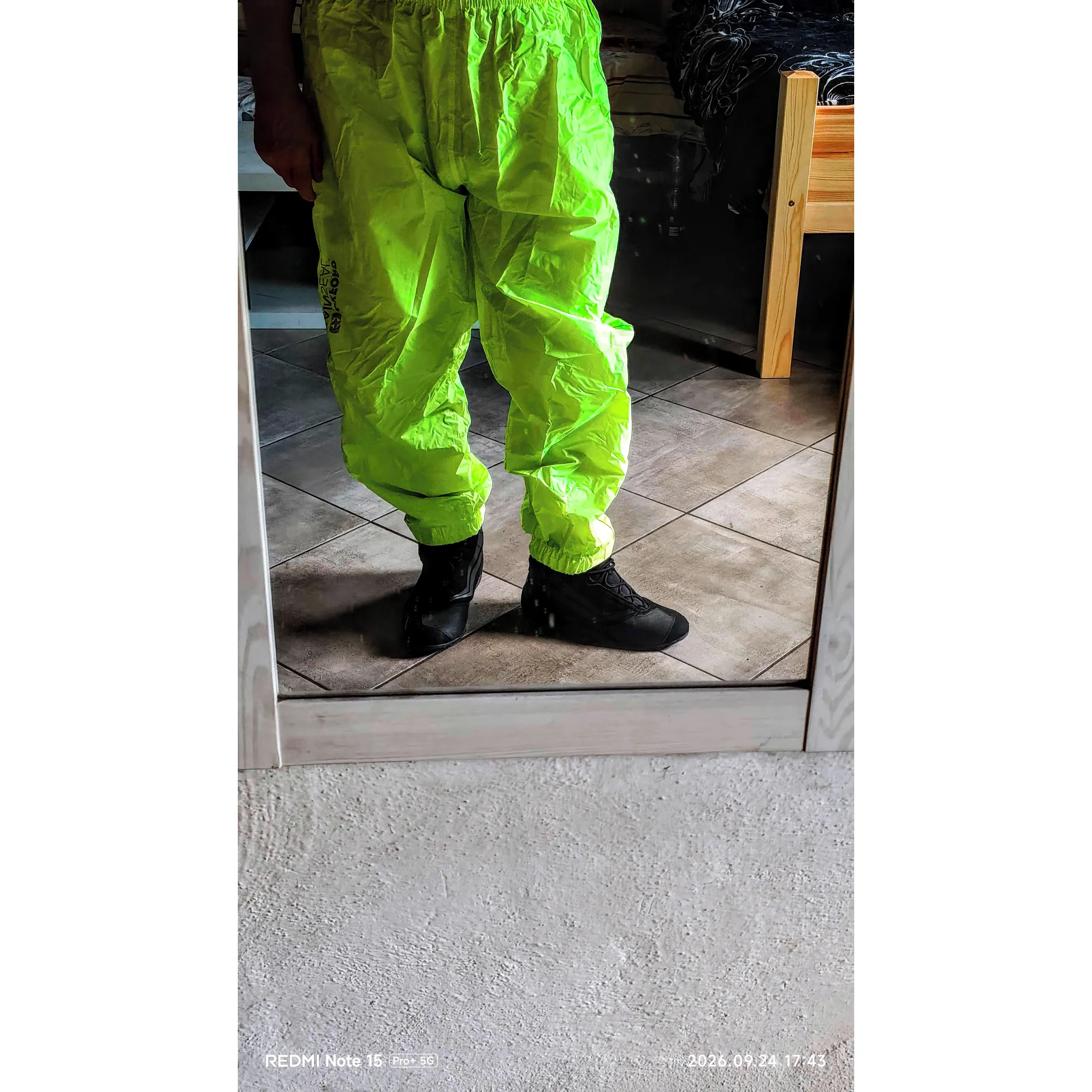 Fotografie 3 - Moto kalhoty Oxford Rain Seal kalhoty žluté fluo S