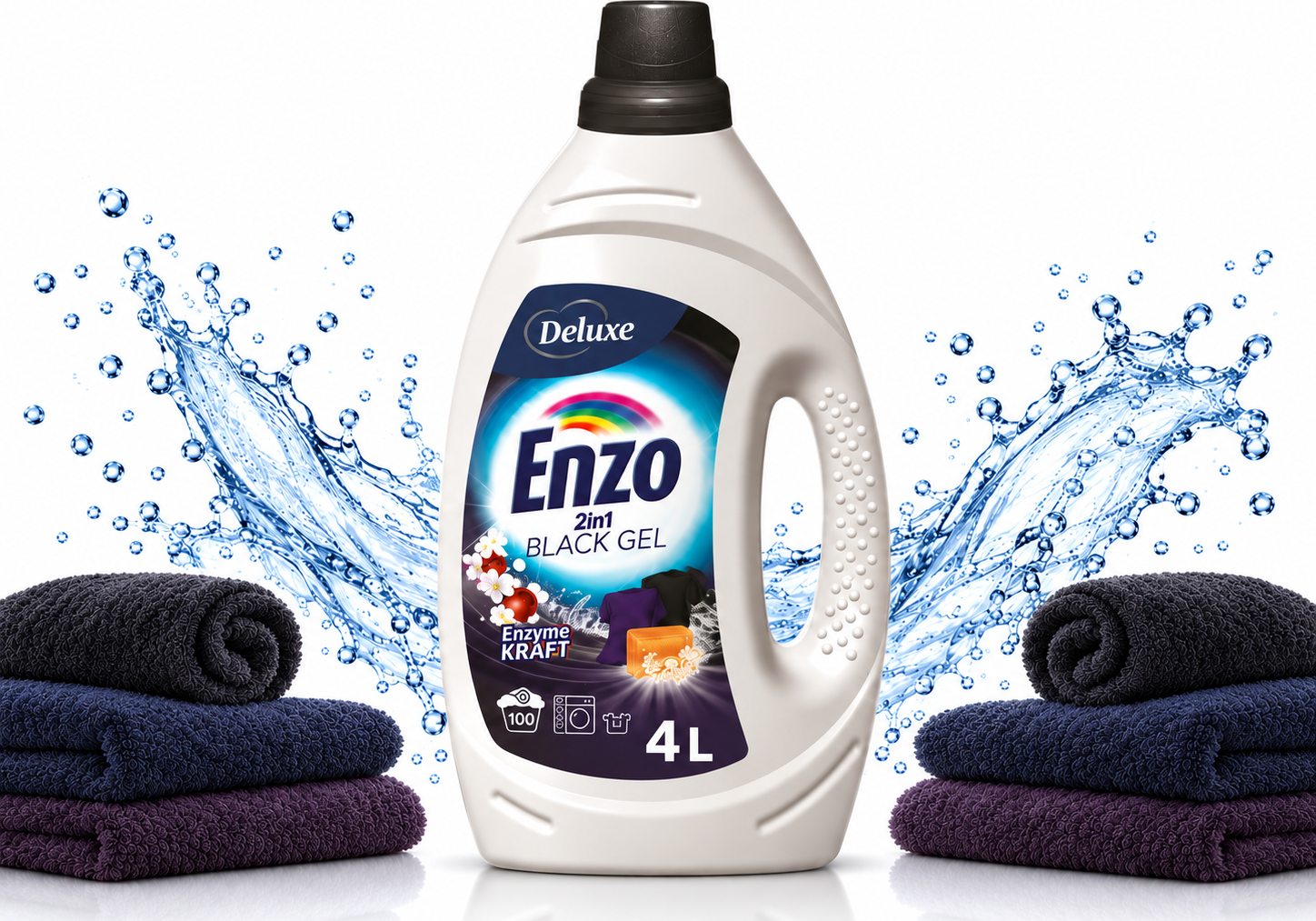 Deluxe Enzo Black gel na praní černého a tmavého prádla XXL 100 Pracích cyklů