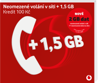 Vodafone SIM Předplacená karta edice Volej 1,5GB + 100 Kč kredit 8595134405279