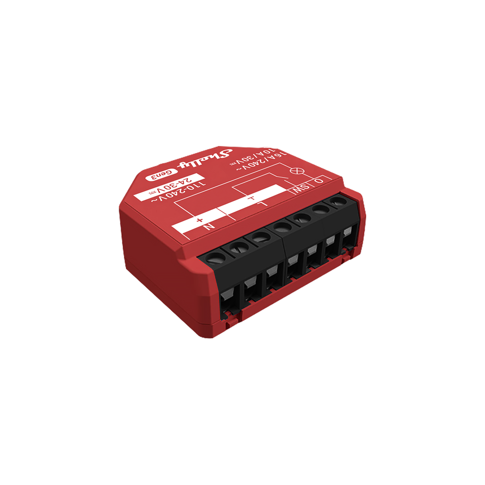 SHELLY 1PM Gen3 Spínací modul 1kanálový s měřením spotřeby 16 A, WiFi, Bluetooth, Matter
