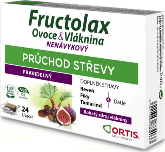 Fructolax Ovoce&Vláknina —24 žvýkacích kostek