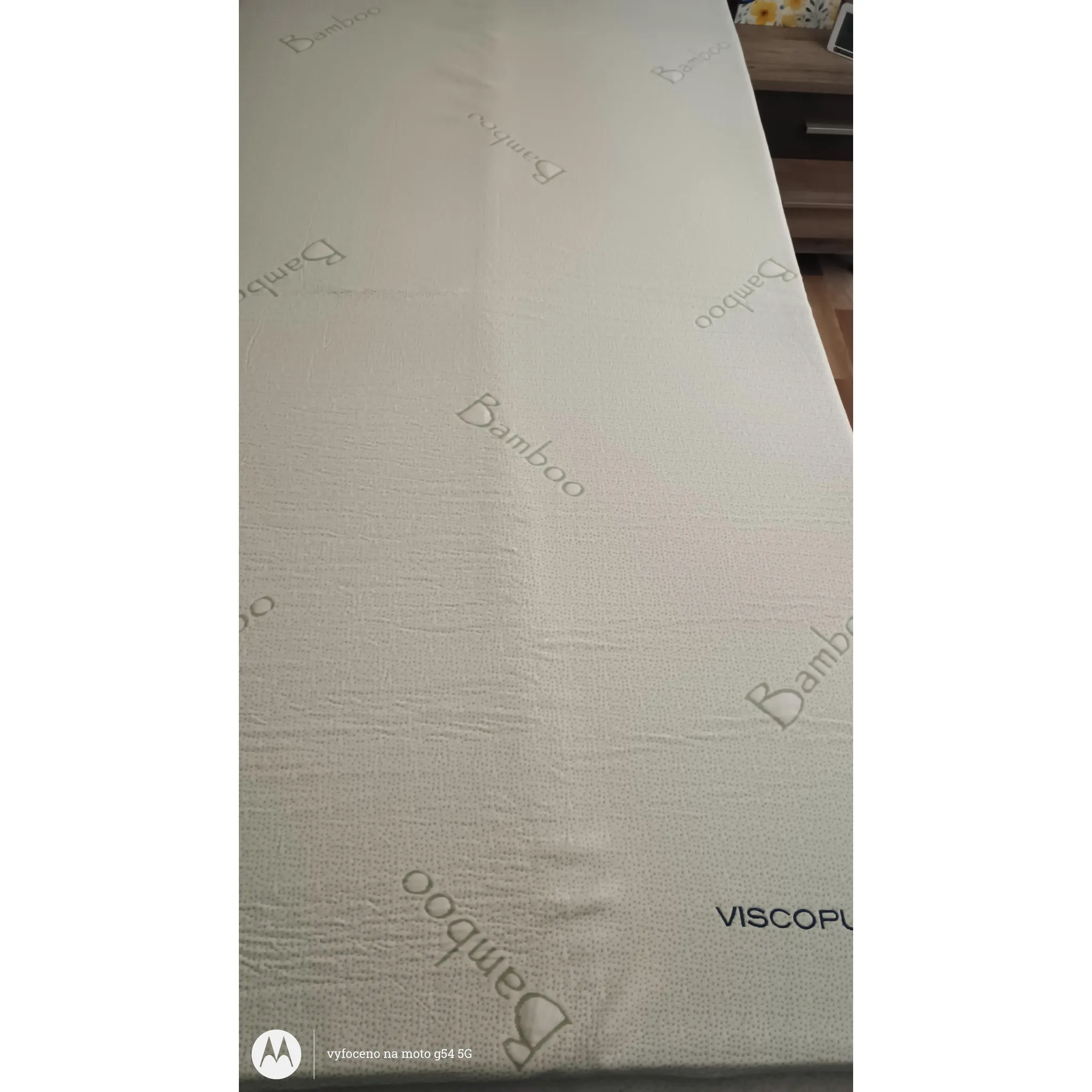Fotografie 3 - Matrace Viscopur Bamboo 90 x 200 x 3 cm bílá