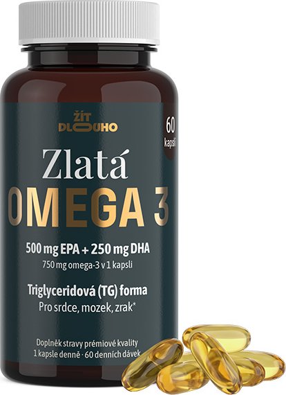 Zlatá Omega 3 500 mg EPA + 250 mg DHA 60 kapslí