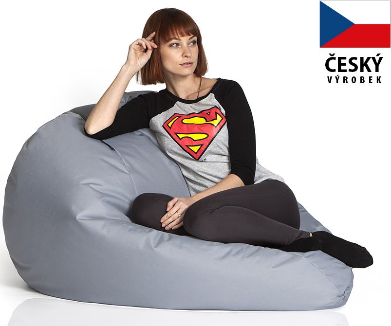 CrazyShop Sedací vak HRUŠKA MEGA, šedá