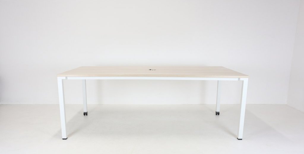 STEELCASE Stůl konferenční, Steelcase-Kalidro, 200x100, akácie/bílá