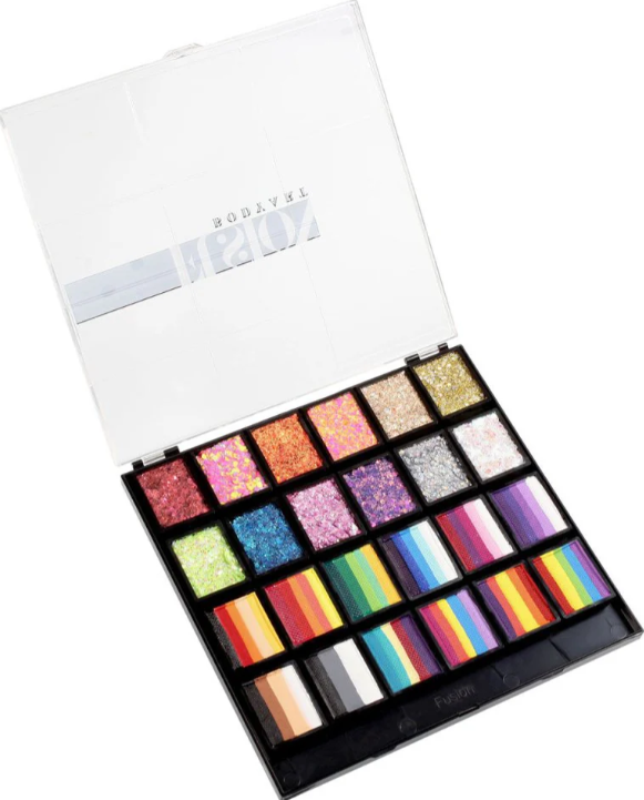 Paleta barev a třpytek Fusion ONE STROKE & GLITTER RAINBOW PARTY