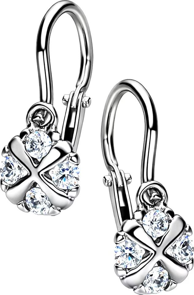 Zlaton Náušnice bílé zlato visací s kamenem 1.2cm 0.85g 001210303233