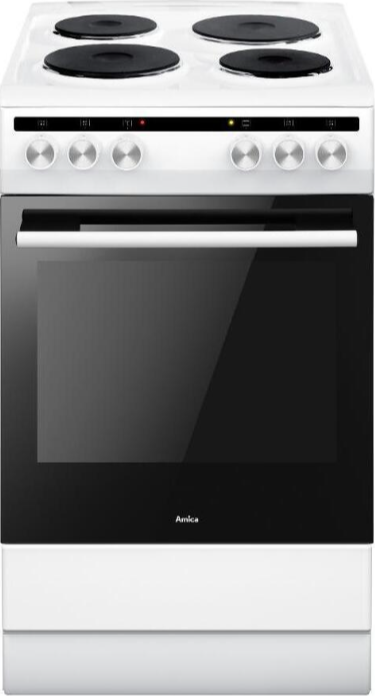 Amica SE 14 EBW elektrický sporák 50 cm s litinovými plotýnkami