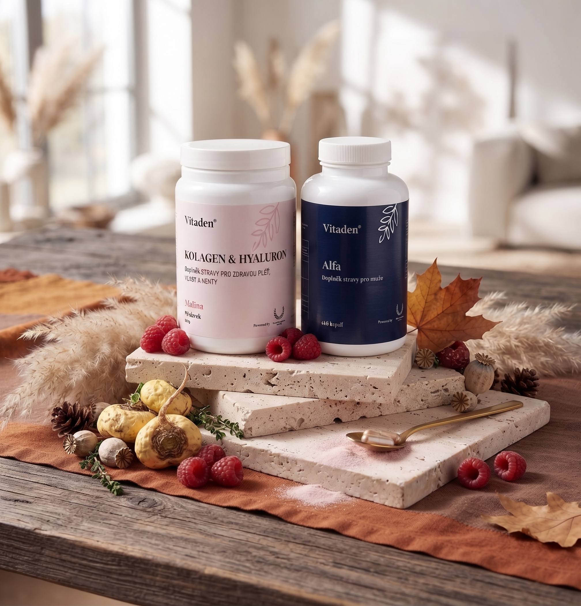 Vitaden | Beauty Kolagen + Alfa pro muže | Kombinované balení | 666 g + 195 g
