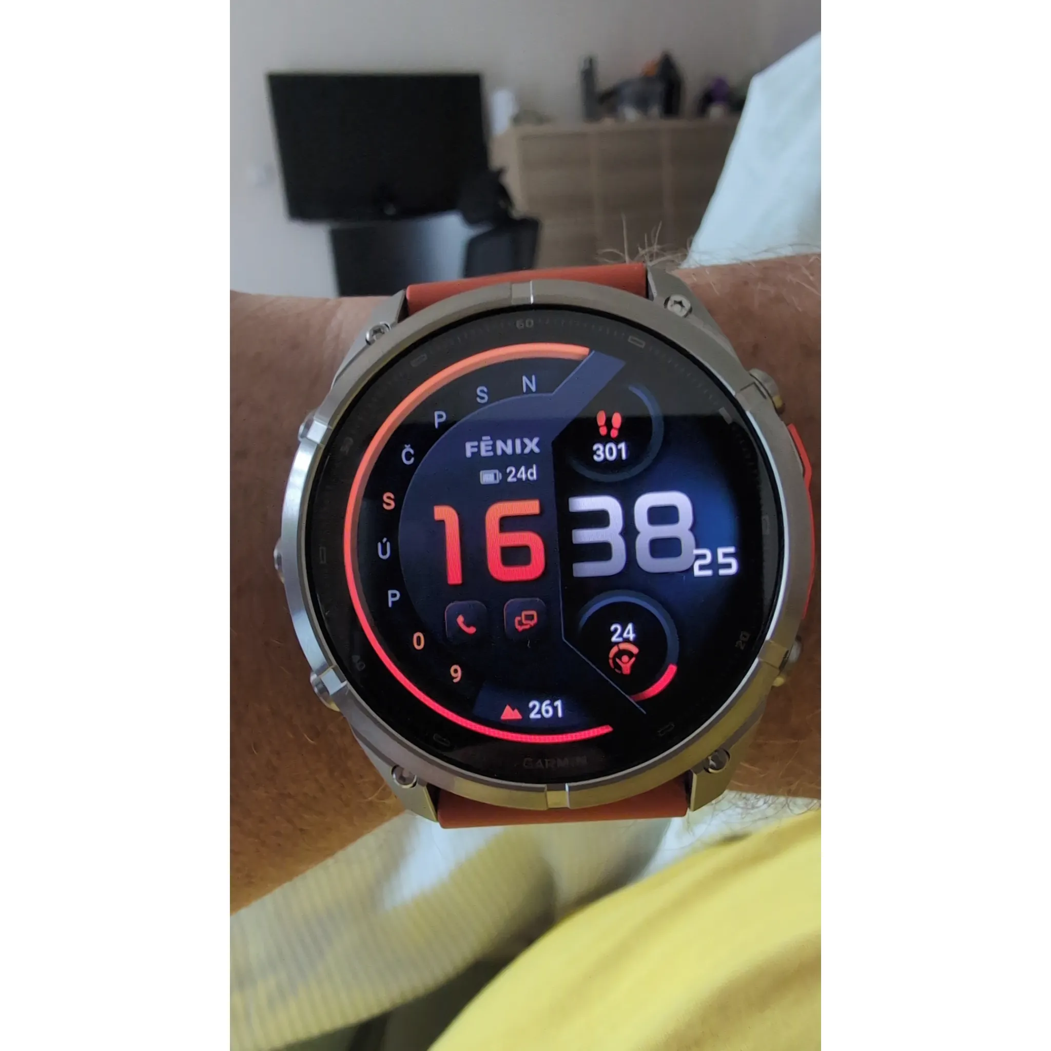 Fotografie 5 - Chytré hodinky Garmin fēnix 9 Pro 51 mm inReach Titanium Autumn Orange/Spark