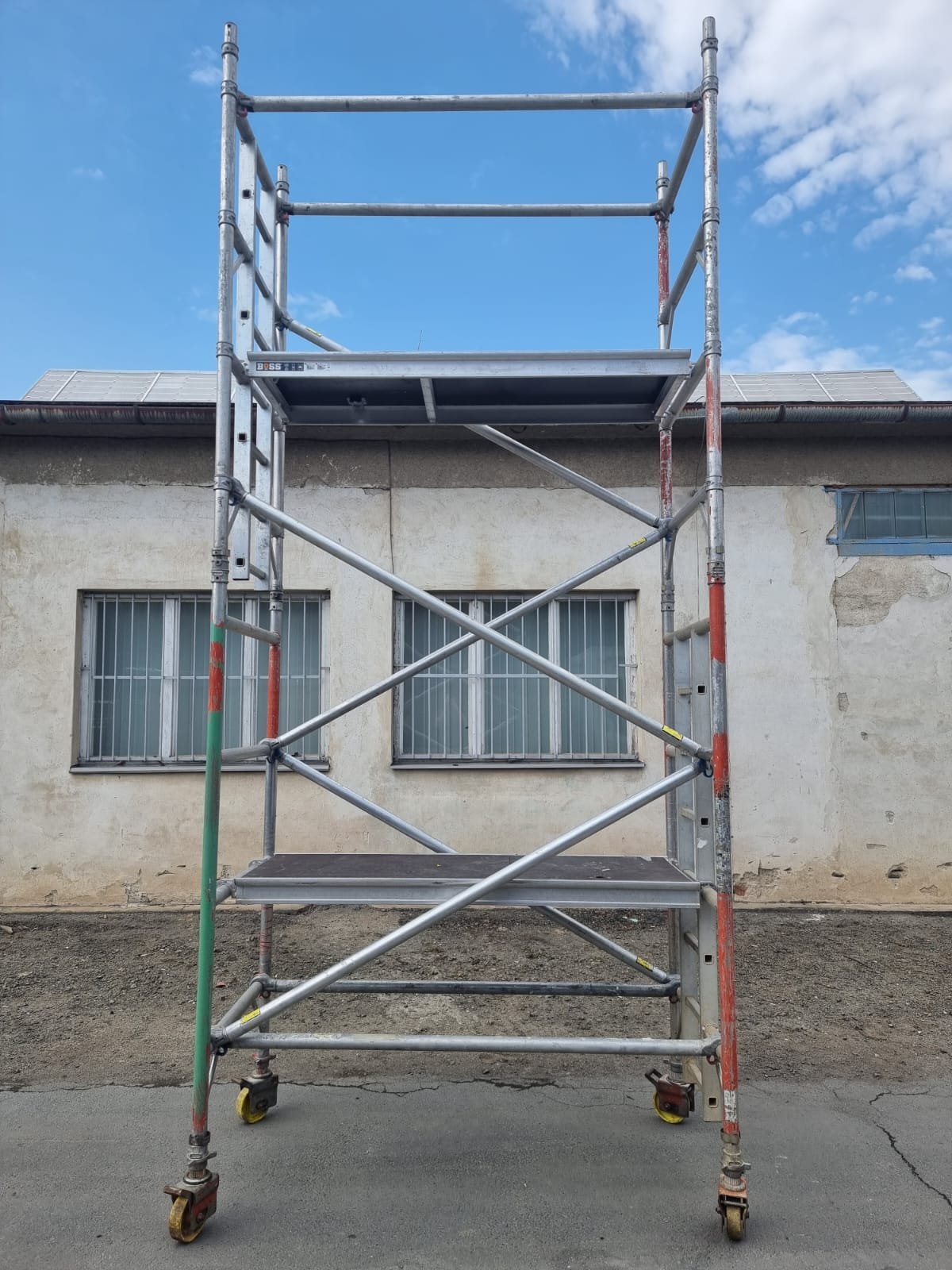 Hliníkové lešení BoSS - výška 5,2 m - Rozměry: 0.85 m x 1.8 m x 4.2 m (š/d/v)