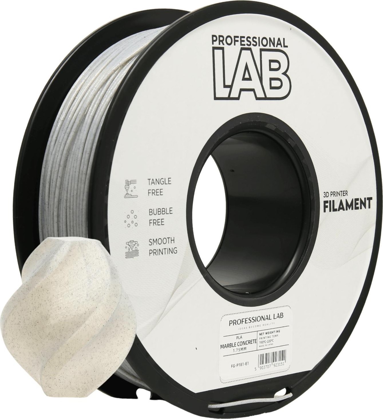 Filament Professional Lab PLA 1,75 mm 1 kg, Mramor beton FG-P181-E1