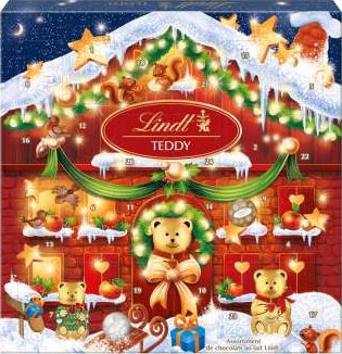 Adventní čokoládový kalendář, Lindt Teddy, 124 g
