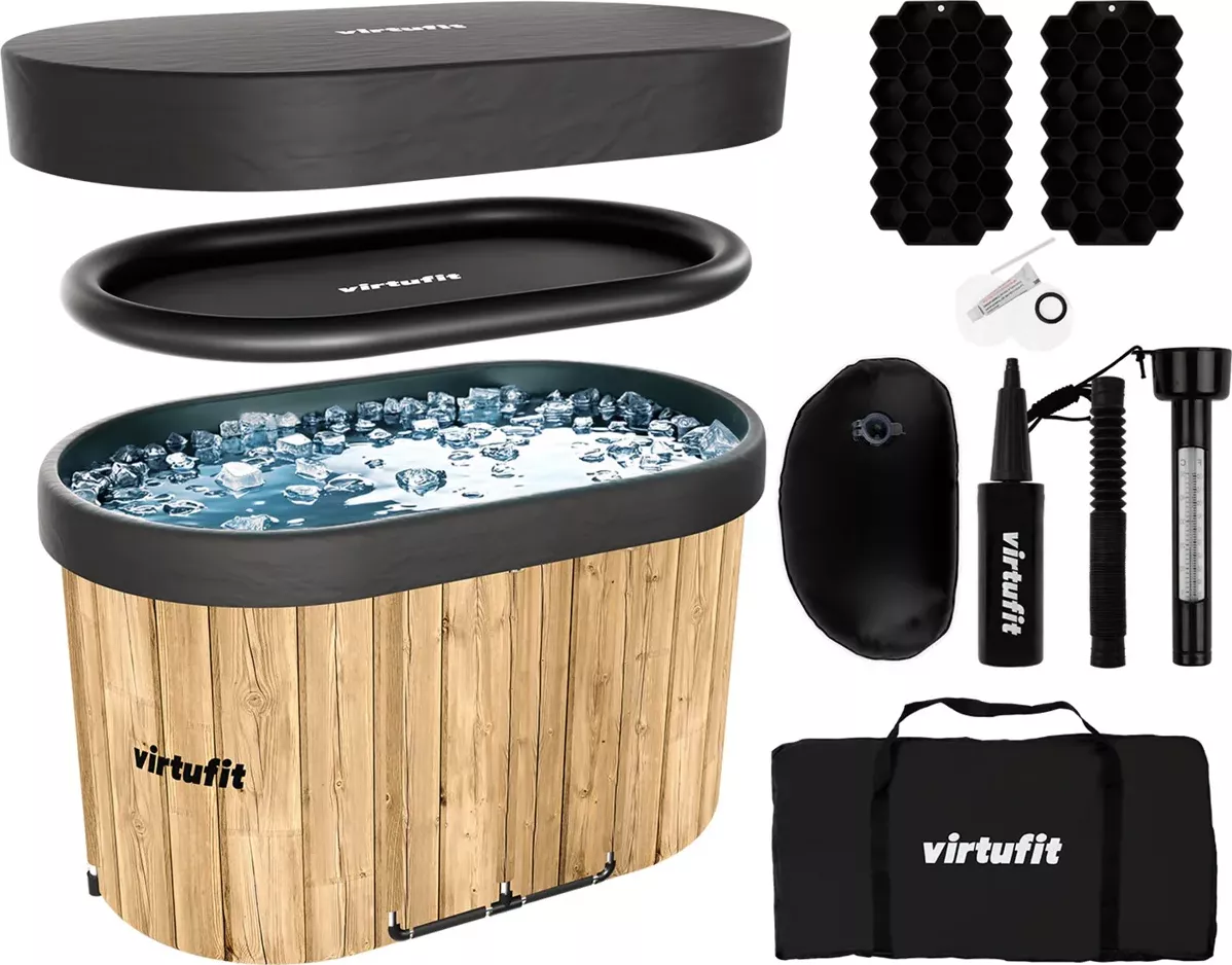 Otužovací káď VIRTUFIT Oval Ice Bath Wood Look