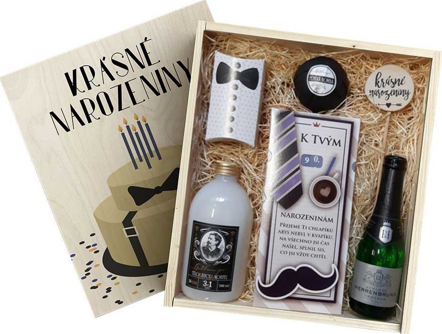 Dárková dřevěná bedna - k narozeninám pro muže XXL