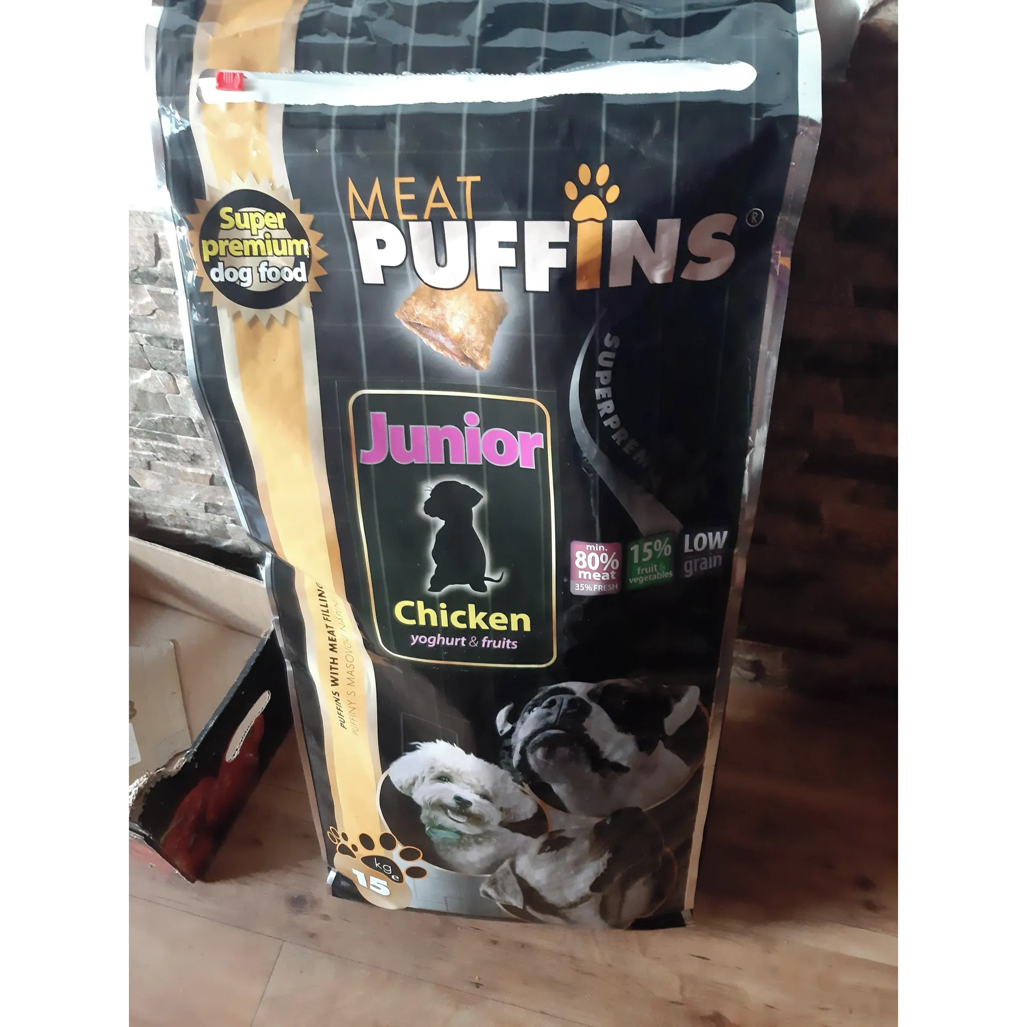 Fotografie 4 - Krmivo pro psa Puffins Dog Junior Chicken 15 kg