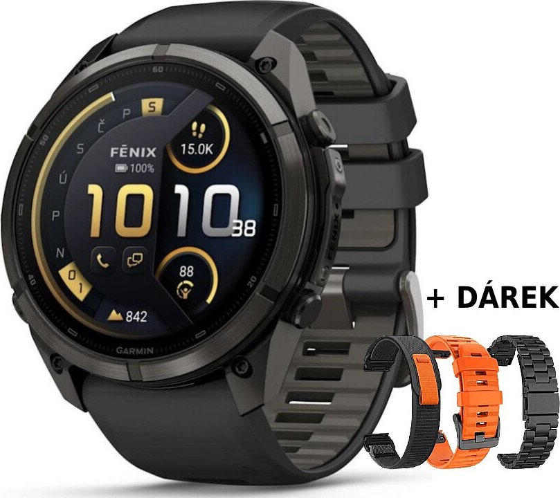 Garmin Fenix 9 Pro AMOLED 51mm, inReach, Carbon Gray DLC Titanium Black/Pebble Gray