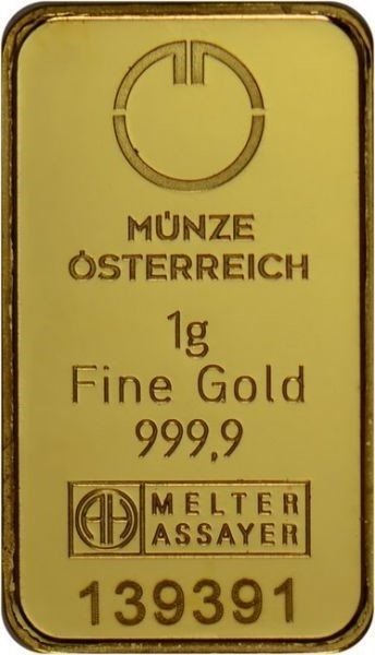 Münze Österreich - 1g - Investiční zlatý slitek