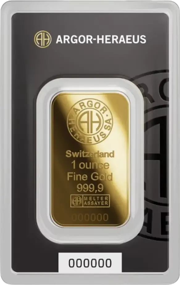 1 Oz investiční zlatý slitek Argor-Heraeus