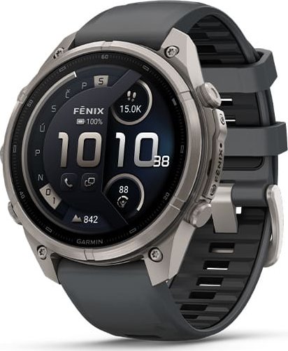 Garmin fenix 9 Pro – inReach, 47mm, Titanium se silikonovým řemínkem Graphite/Black