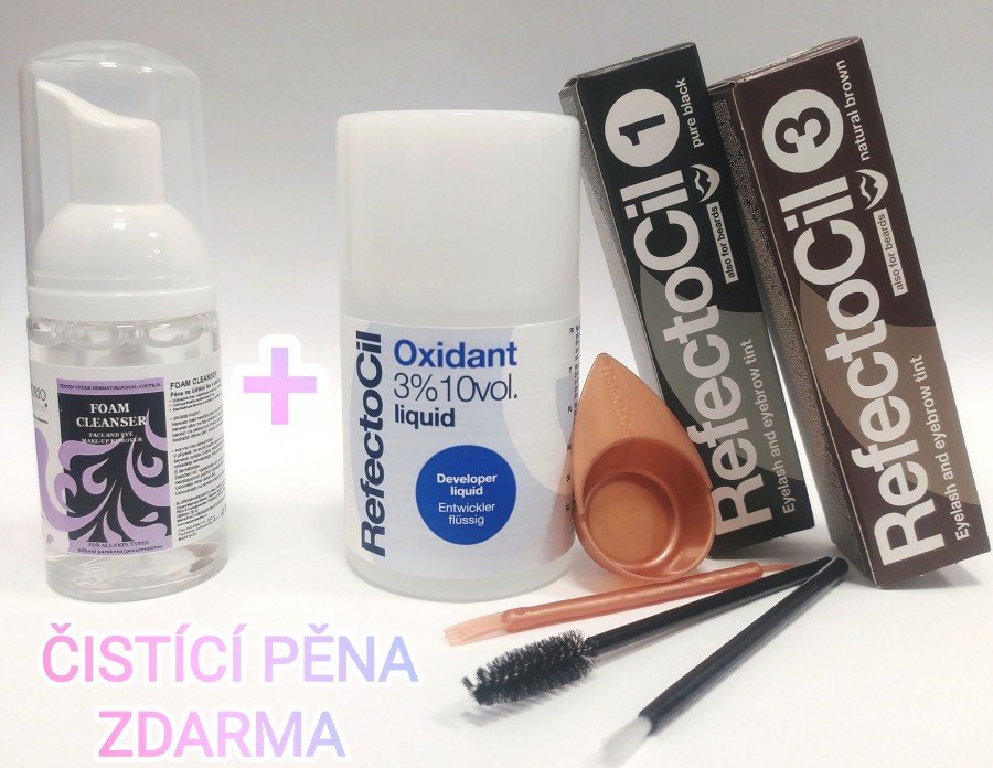 RefectoCil Set na barvení řas a obočí Barva: hnědá, Druh: Oxidant krémový, Barva2: kaštanová