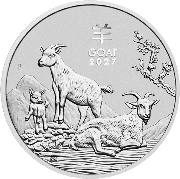 Stříbrná mince Rok Kozy 1/2 oz BU 2027 Lunární série III