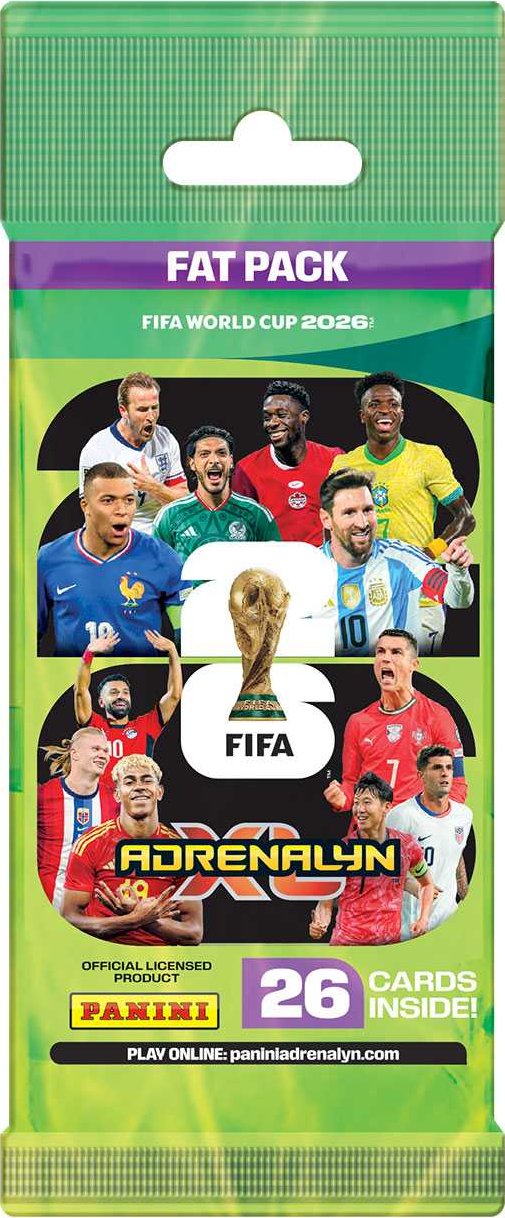 Panini Fotbalové karty FIFA World Cup 2026 ADRENALYN FATPACK balíček