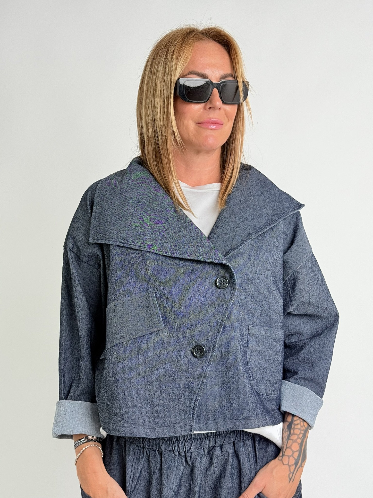 158C Džínový kabátek NATURE Modrá, UNI S-XL