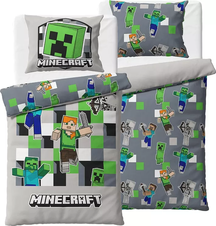 TipTrade Bavlněné povlečení 140x200 + 70x90 cm - Minecraft Objev svůj svět