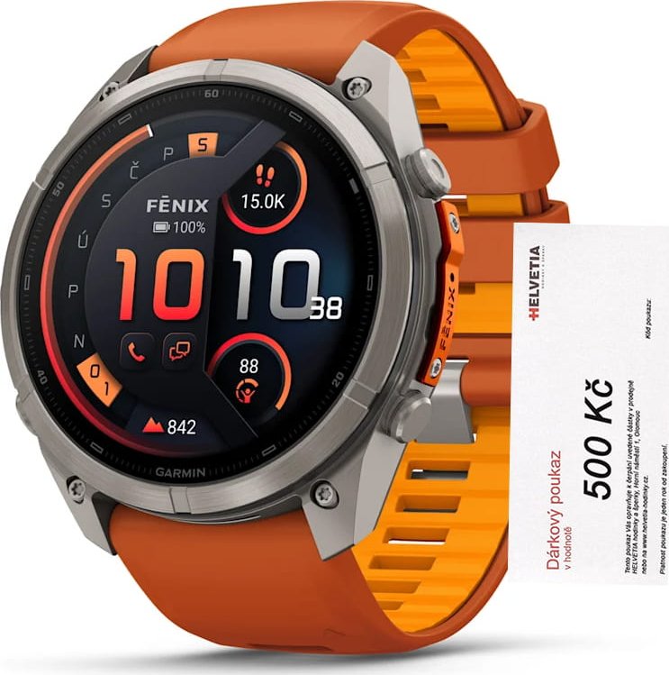 Garmin Fenix 9 Pro 51 mm AMOLED inReach Titanium Autumn Orange/Spark 010-04337-01